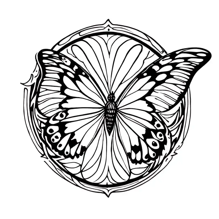 I want a butterfly tattoo for the back of my neck, I want it the size of my palm. I want it to be free and mystical and  tattoo design idea
