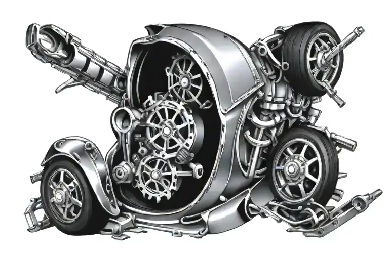 car parts tattoo design idea