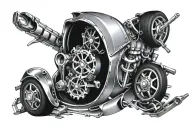 car parts tattoo design idea