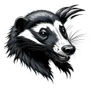 smiling honey badger tattoo design idea