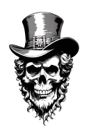 leprechaun. face half ripped to skull inside Roman Coloseum tattoo design idea