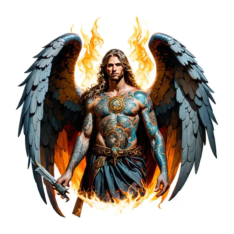 archangel uriel tattoo design idea