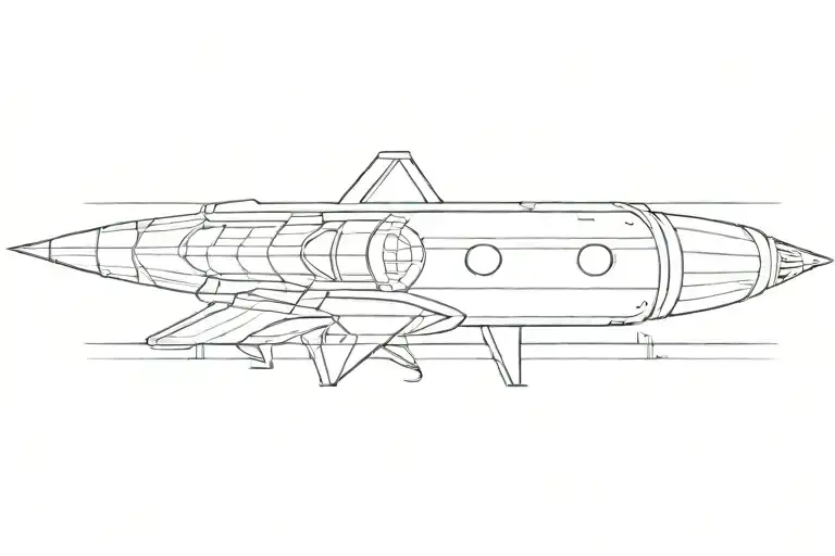 rocket ship tattoo design idea