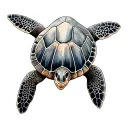Watercolor Sea Turtle tattoo design idea