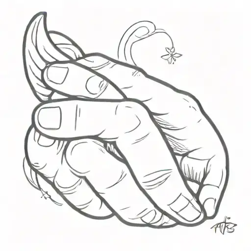 Aries Praying hands tattoo design idea