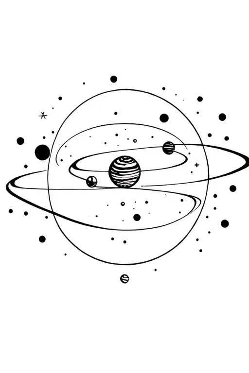 solar system tattoo design idea