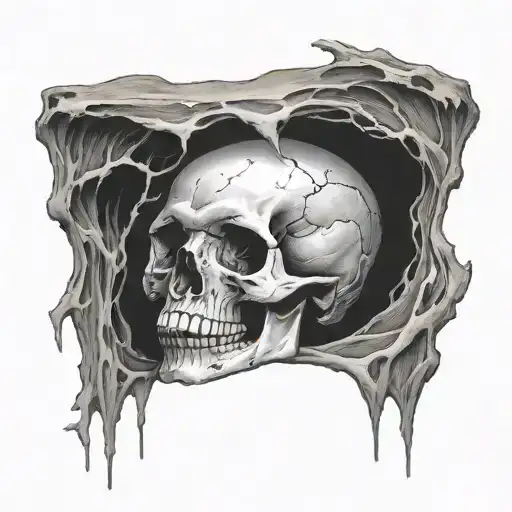 skull without a bottom jaw  tattoo design idea