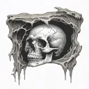 skull without a bottom jaw  tattoo design idea