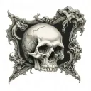 skull without a bottom jaw  tattoo design idea