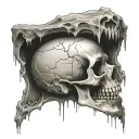 skull without a bottom jaw  tattoo design idea
