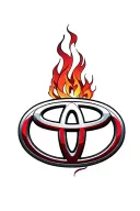 Twin Flames intertwined into the Toyota emblem morphing tattoo design idea