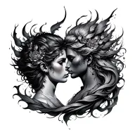 Twin Flames tattoo design idea