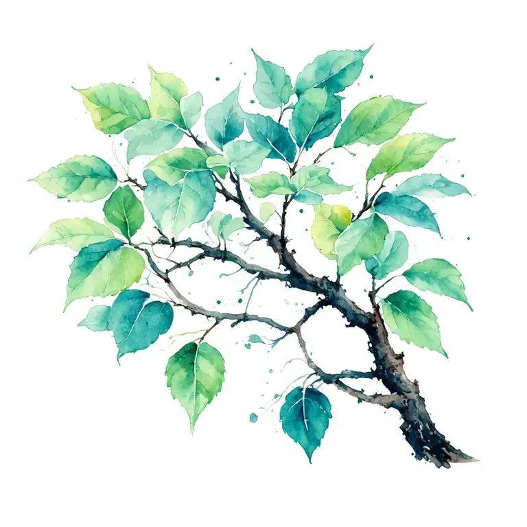 Fig tree watercolor style tattoo sylvia plath tattoo design idea