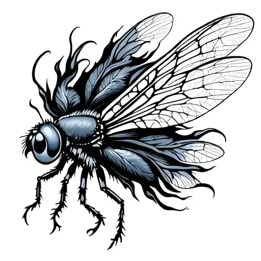 Illustrative design of a firefly tattoo design idea