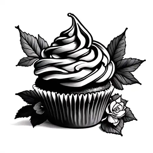 cupcake tattoo design idea