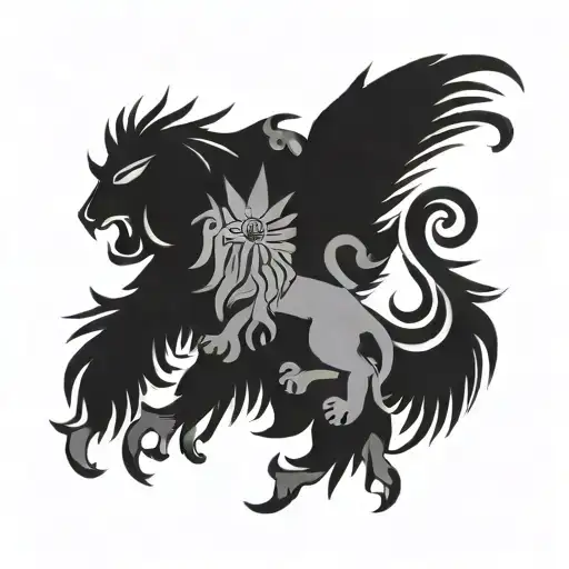 czech republic bohemian region coat of arms with rodina wrapped in it tattoo design idea