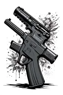 uzi extended mag tattoo design idea