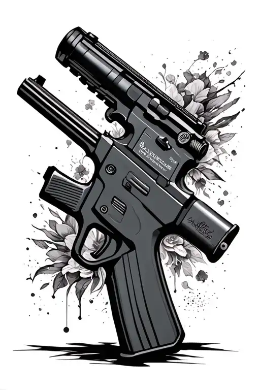 uzi extended mag tattoo design idea