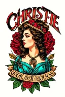 "CHRISTIE" name written tattoo design idea