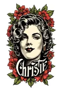 "CHRISTIE" name written tattoo design idea