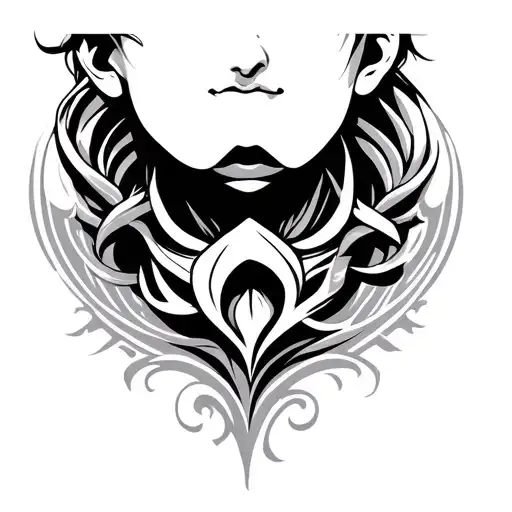neck throat tattoo design idea