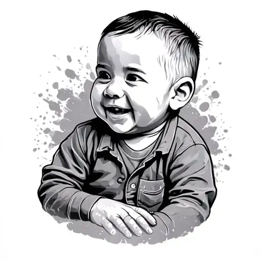 Child Dad tattoo design idea