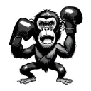 boxing monkey tattoo design idea