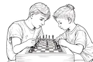 Dad and Son playing chess tattoo design idea