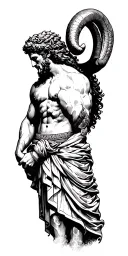 Aries & ares greek god tattoo design idea