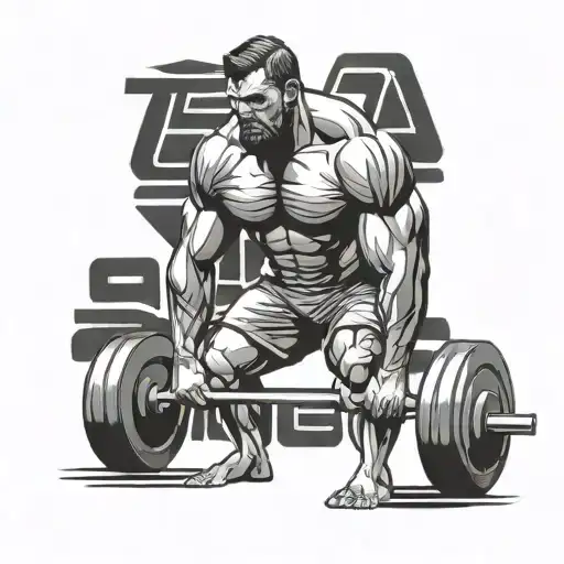 deadlift stance with weight plates tattoo design idea