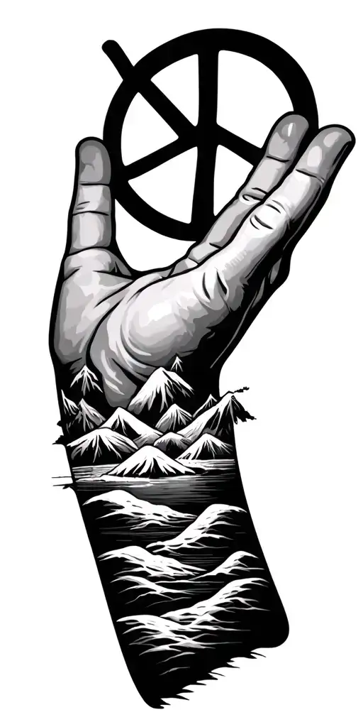travel strength love peace sign tattoo design idea