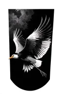 crane bird flying tattoo design idea