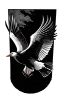 crane bird flying tattoo design idea