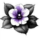 african violet tattoo design idea