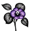 african violet tattoo design idea
