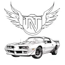 pontiac firebird sign with tnt  tattoo design idea