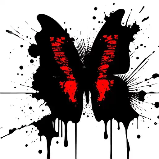 2 fingerprints shaped butterfly tattoo design idea
