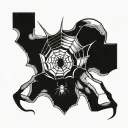 spider on web opening third eye on a abdomen tattoo design idea