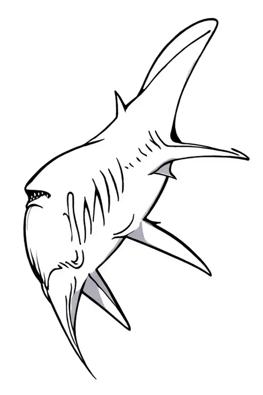 hammer head shark tattoo design idea