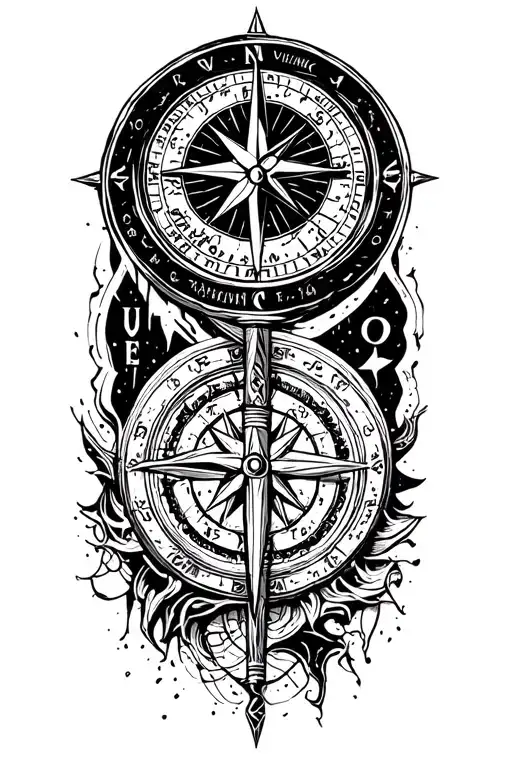 volvo viking compass tattoo design idea