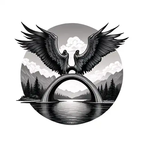 Rainbow Bridge tattoo design idea