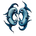 gemini and pisces zodiac sign tattoo design idea