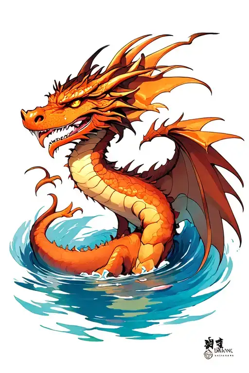 Drakon, Water, Ghibli Movie tattoo design idea