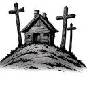 3 Crosses On A Hill tattoo design idea