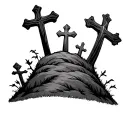 3 Crosses On A Hill tattoo design idea
