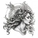Nyx Goddess tattoo design idea
