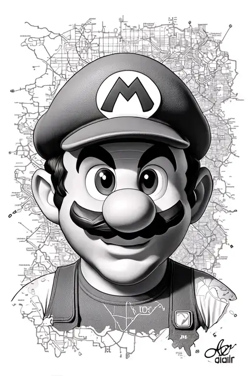 Mario map tattoo design idea
