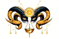 libra aries zodiac sign tattoo design idea
