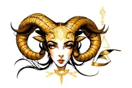 libra aries zodiac sign tattoo design idea