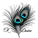 "Desiree" peacock feather tattoo design idea